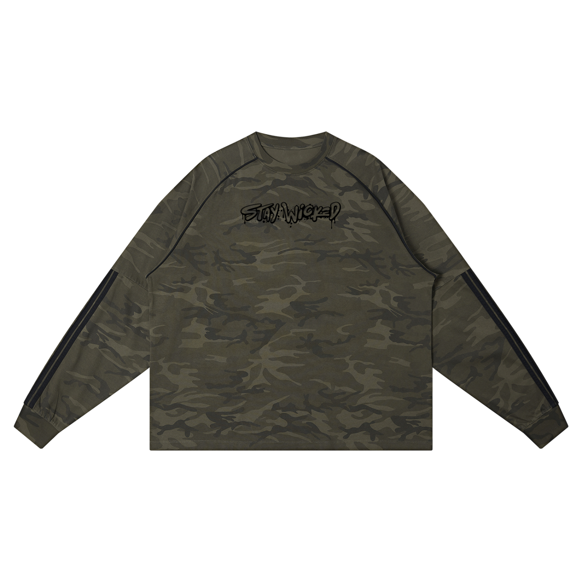 Stay Wicked Camo Loose Long Sleeve T-Shirt