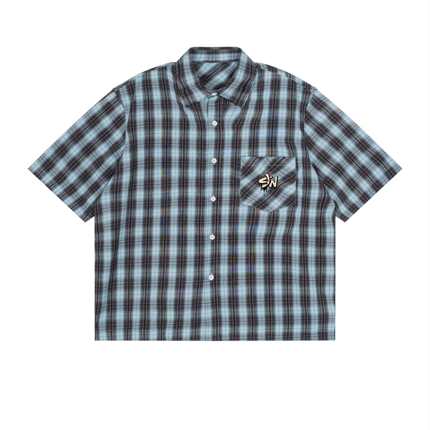 beige,plaid,shirt,matchingset