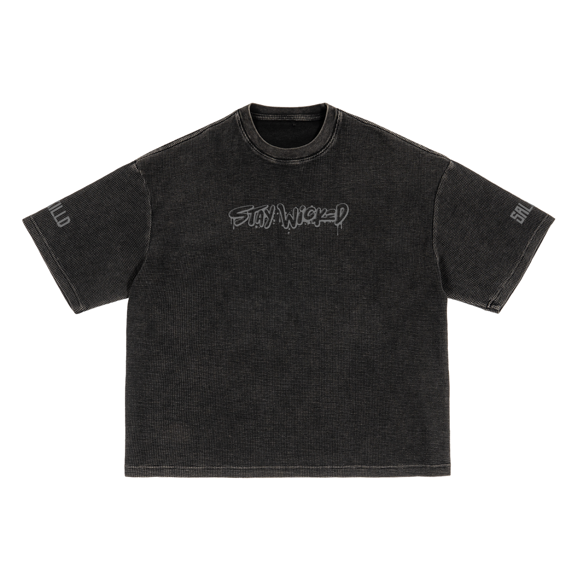 Stay Wicked Textured Waffle Washed Boxy T-Shirt