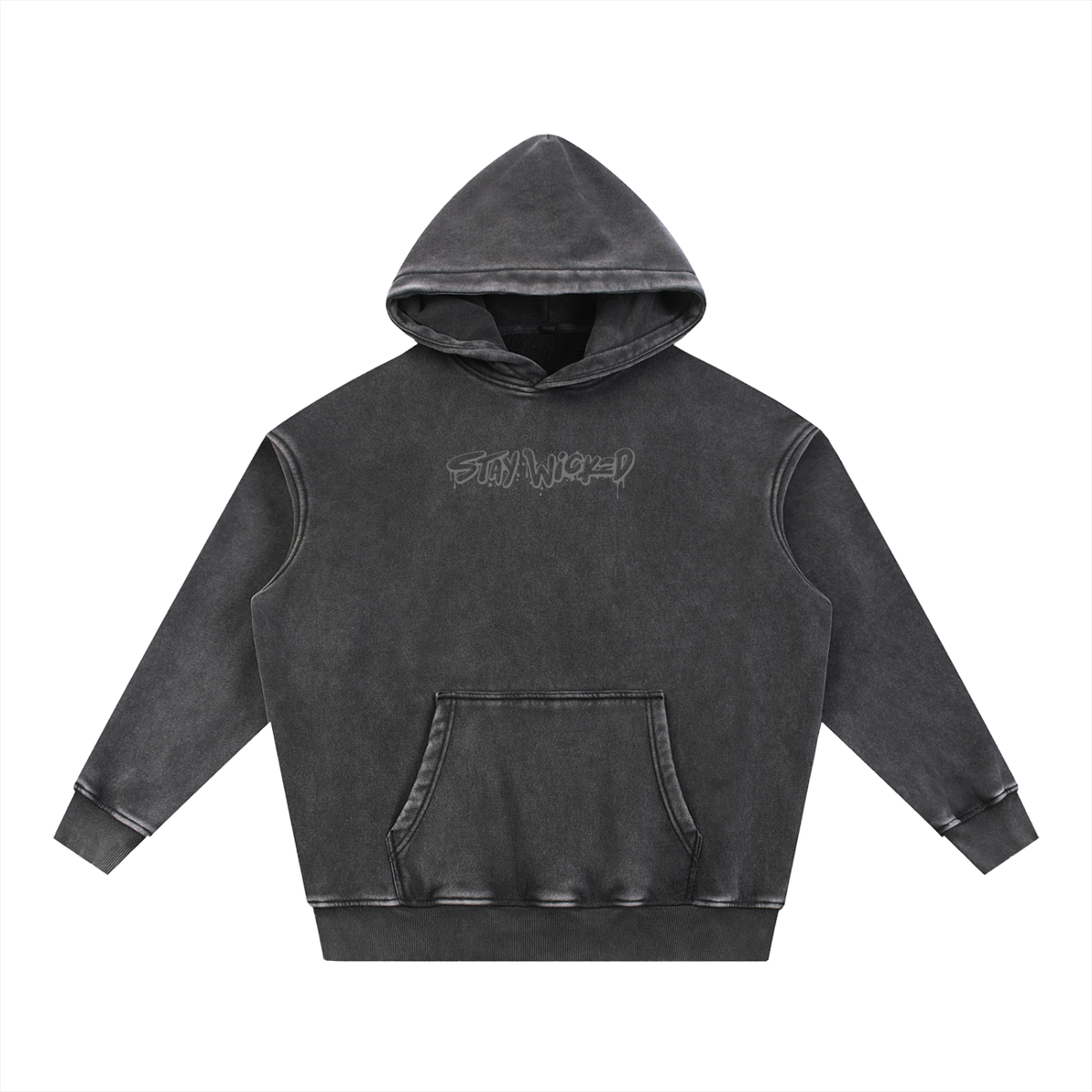 Stay Wicked Snow Wash Oversize Hoodie