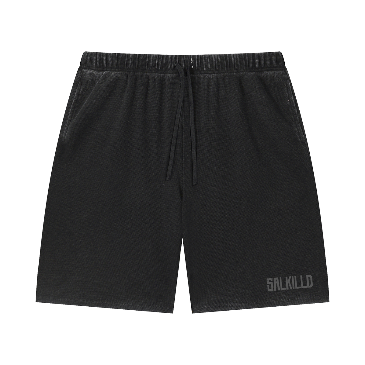 Stay Wicked Vintage Wash Waffle Raw Hem Shorts