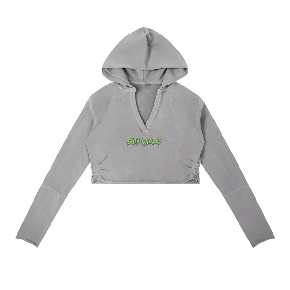 Vintage Washed Cropped Hoodie
